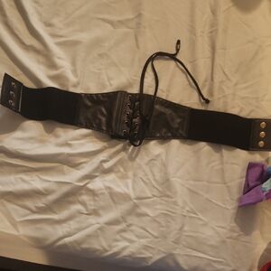 SHEIN Black Lace-Up Corset Belt